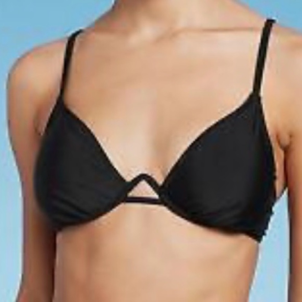 Demi cup underwire black bikini top from Wild Fable. New with tags size XS